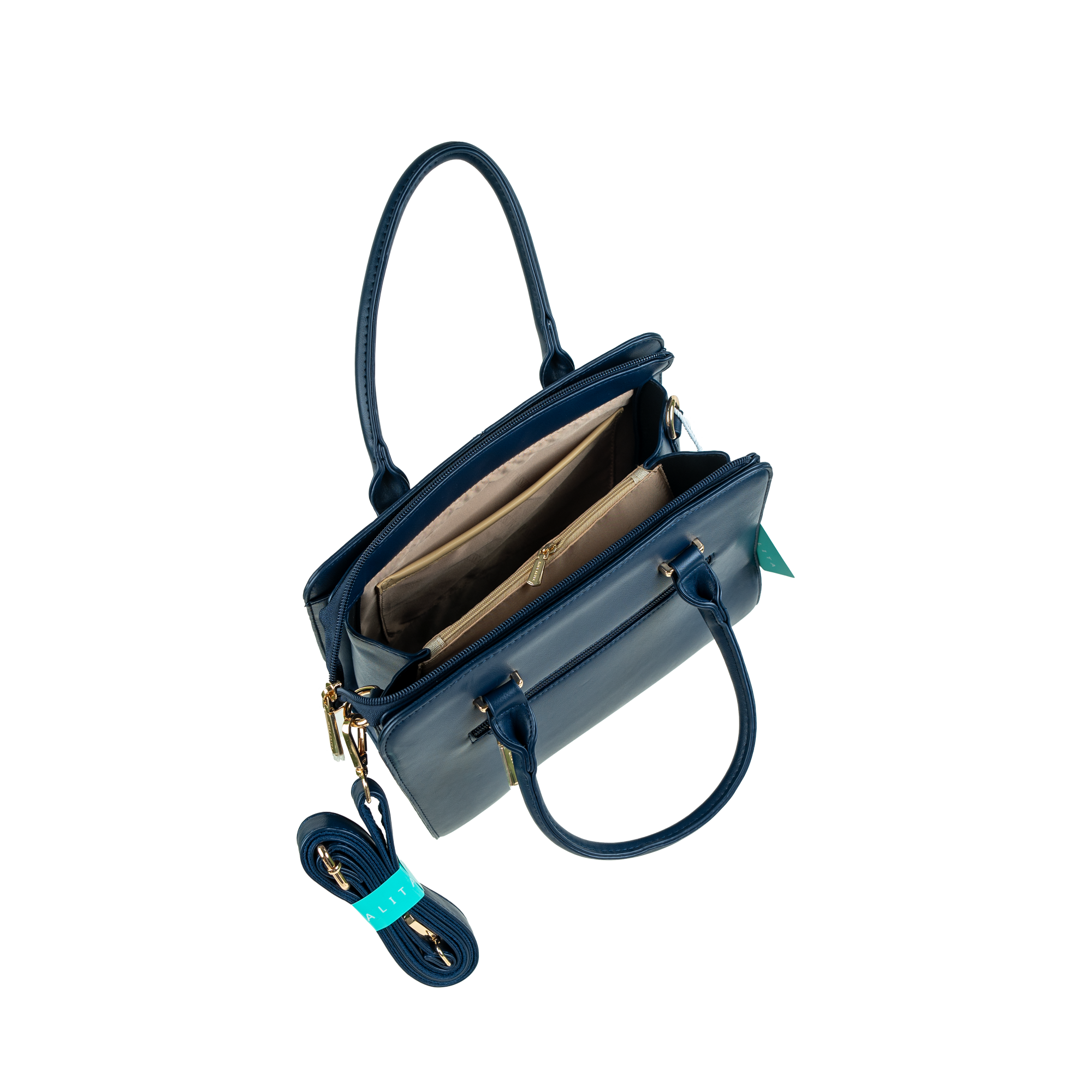 Contemporary Blue Textured Shoulder Bag