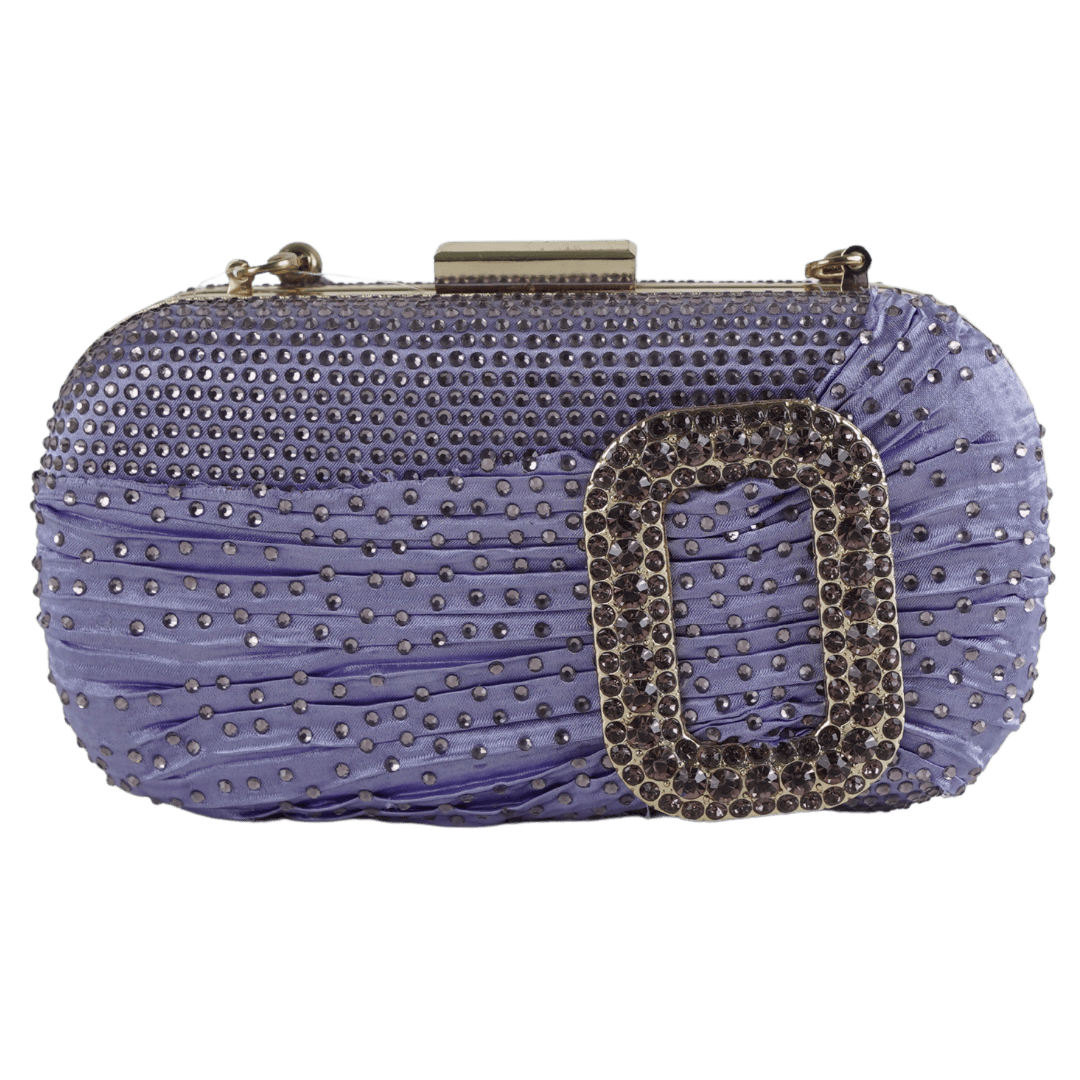  Luxurious Embellished Clutch with Decorative Top Handle