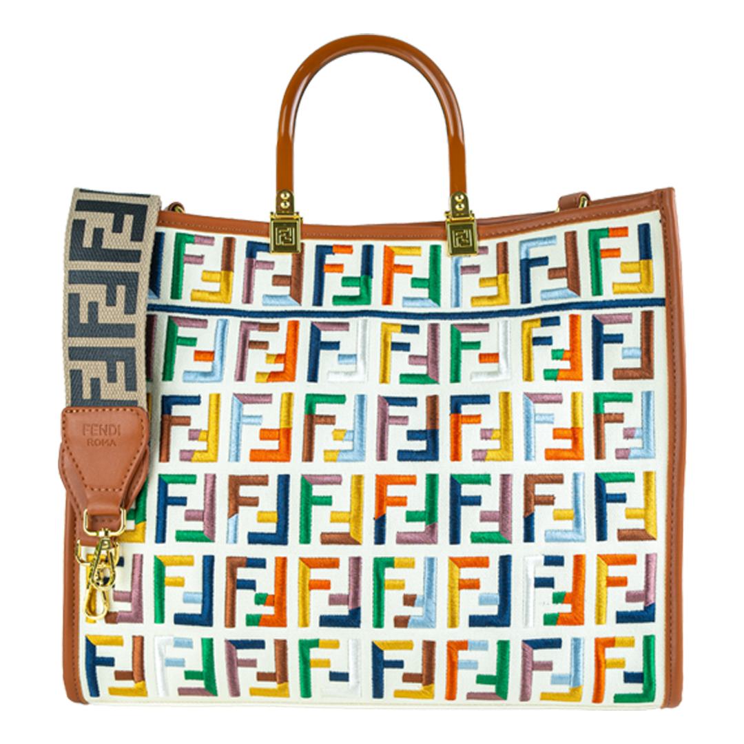 Vibrant Fendi Multicolor Logo Print Tote Bag