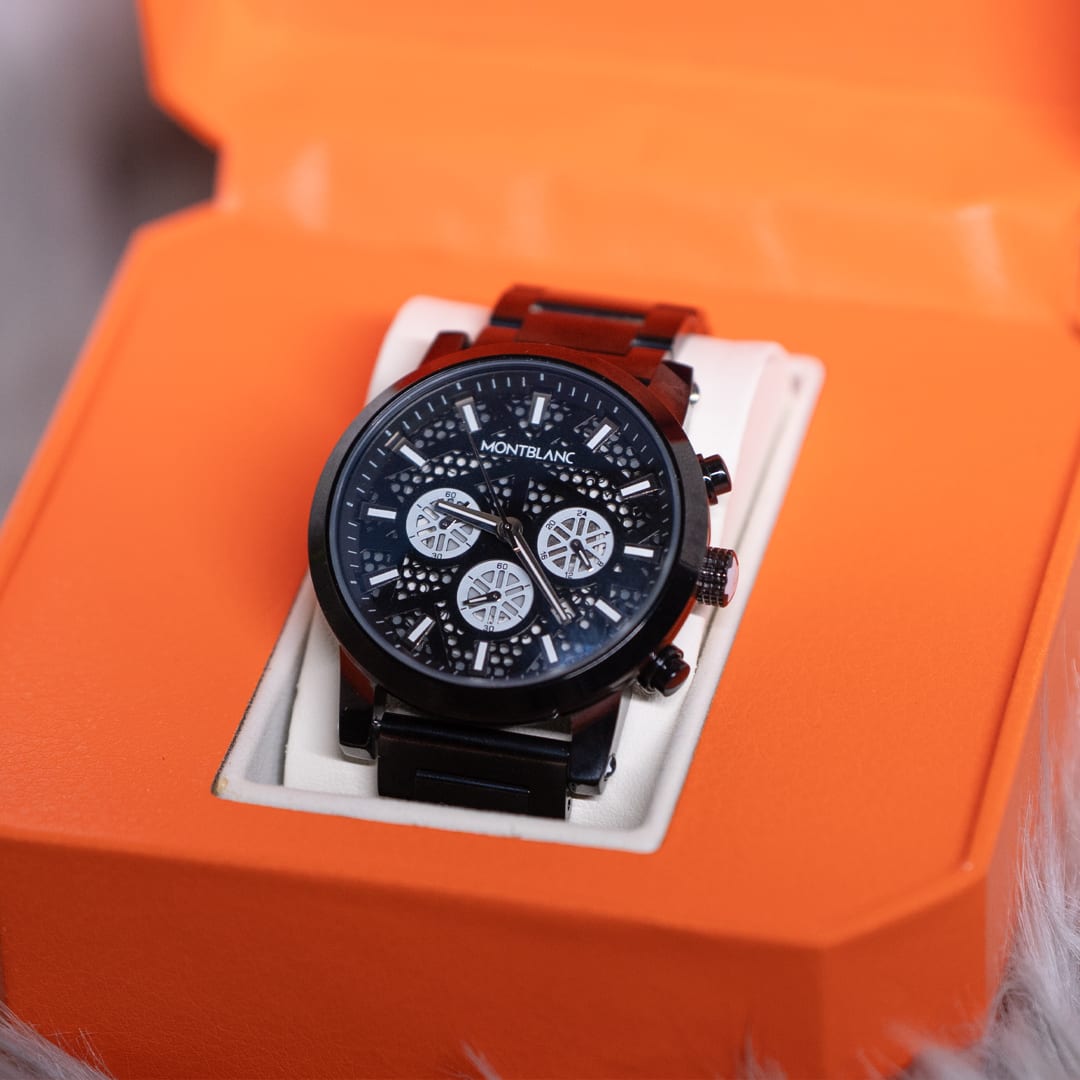 Sophisticated Montblanc Chronograph Black Dial Watch