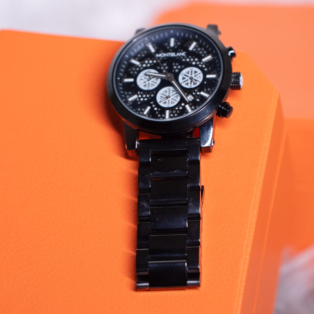 Sophisticated Montblanc Chronograph Black Dial Watch