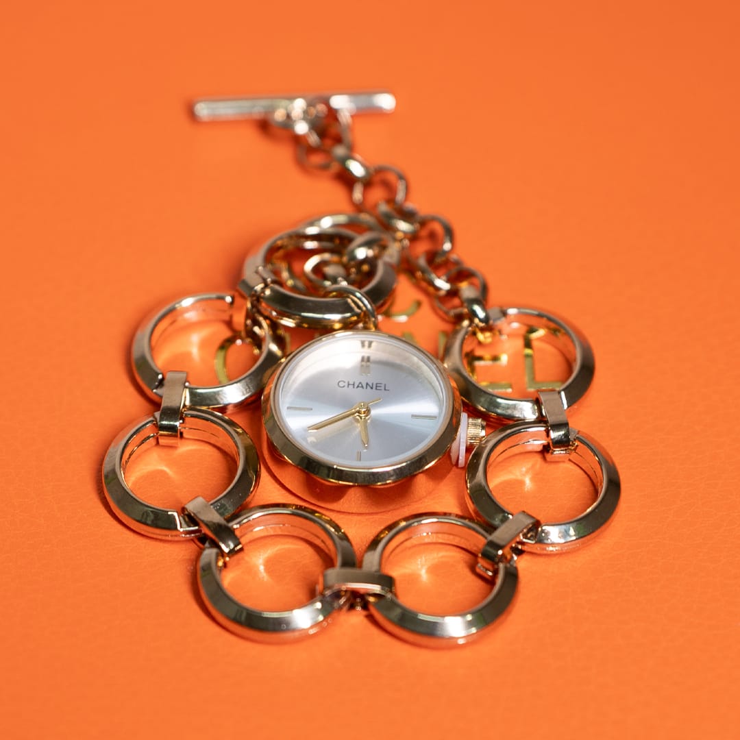 Elegant Ladies Gold-Tone Link Bracelet Fashion Watch