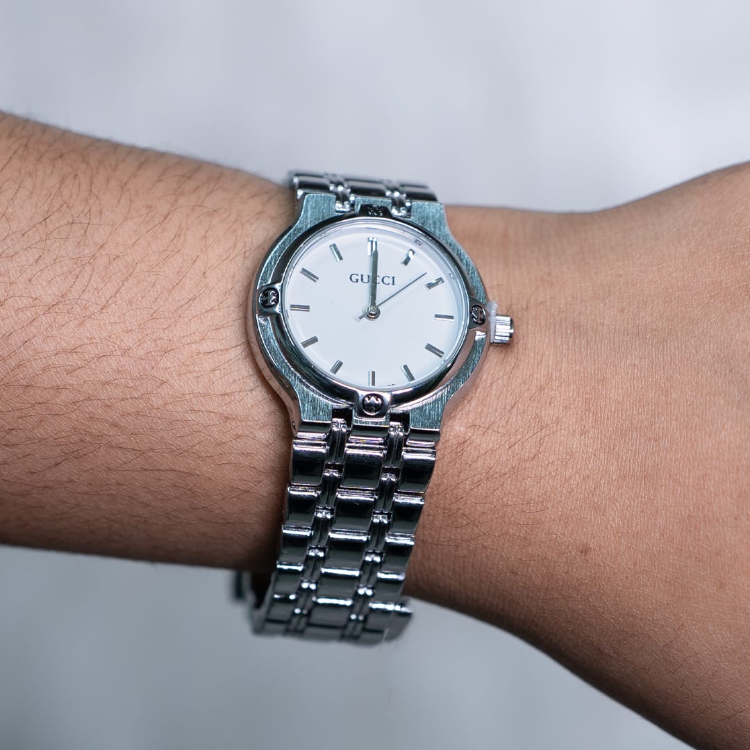 Classic Gucci G-Timeless White Dial Stainless Steel Watch