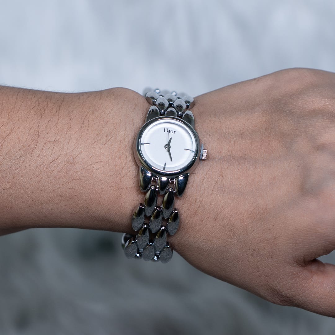 Elegant Dior Silver-Tone Ladies Bracelet Watch
